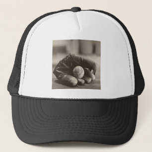 MES01BWD1 Ball in Mitt.tif Trucker Hat