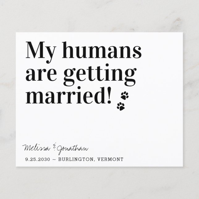 Mes Humains Se Marient Chien Enregistrer Les Carte (Devant)