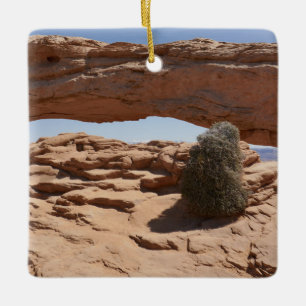 Mesa Arch and Tumbleweed at Canyonlands Ceramic Ornament