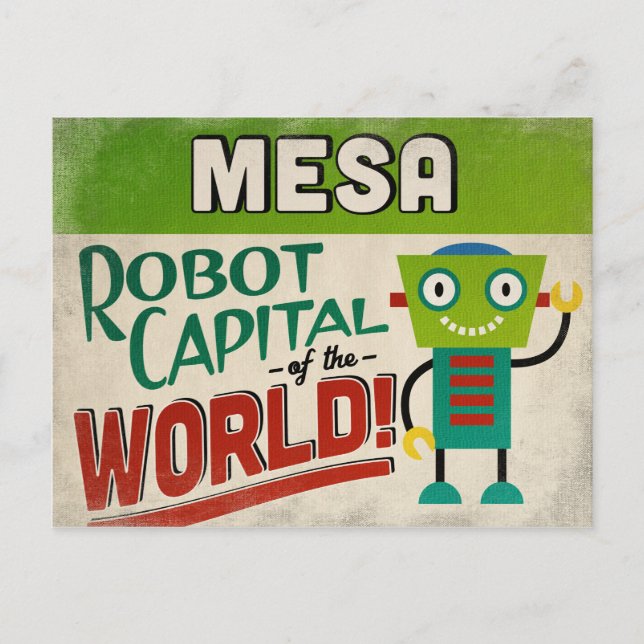 Mesa Arizona Robot - Funny Vintage Postcard (Front)