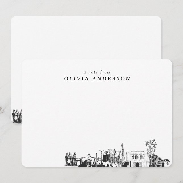 Mesa Arizona Sketch Personalized Note Cards (Front/Back)