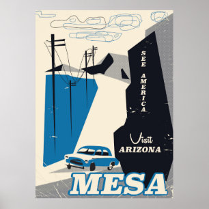 Mesa Arizona vintage style travel poster