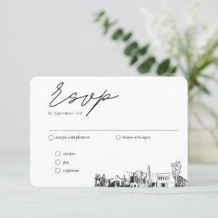 Mesa Arizona Wedding Traditional RSVP Meal Options Enclosure Card
