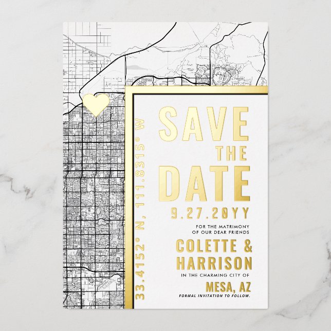 Mesa Love Locator | Wedding Save the Date (Front)