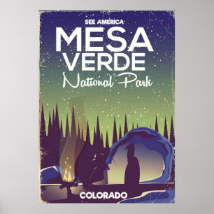 Mesa Verde National Park Camping travel poster