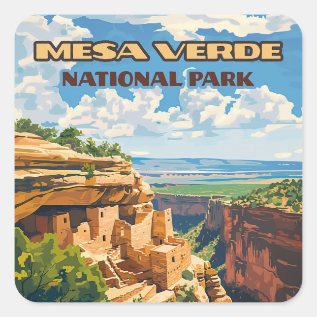Mesa Verde National Park Colorado Cliff House Square Sticker (Front)
