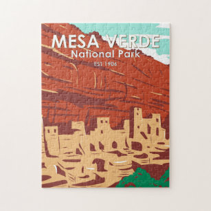 Mesa Verde National Park Colorado Colourful Vintag Jigsaw Puzzle