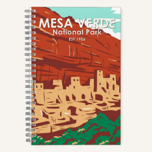 Mesa Verde National Park Colorado Colourful Vintag Notebook