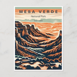 Mesa Verde National Park Colorado Colourful Vintag Postcard