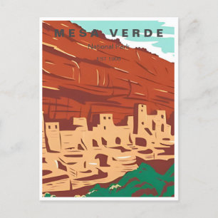 Mesa Verde National Park Colorado Colourful Vintag Postcard