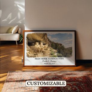 Mesa Verde National Park Colorado, Watercolor Poster