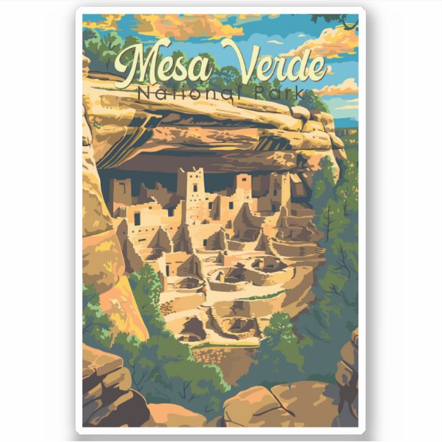 Mesa Verde National Park Illustration Travel Art (Front)