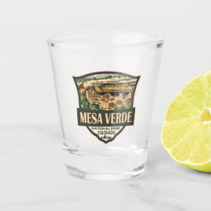 Mesa Verde National Park Illustration Travel Art Shot Glass