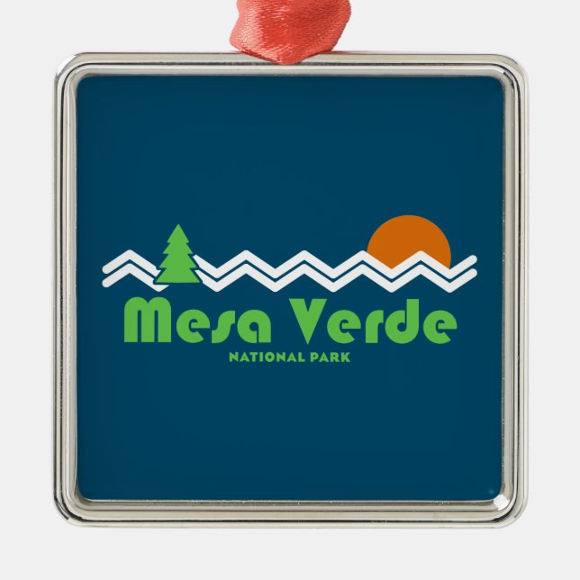 Mesa Verde National Park Retro Metal Ornament (Front)