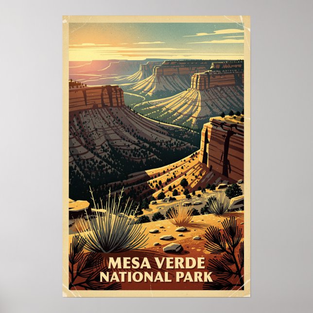 Mesa Verde National Park Retro Poster (Front)
