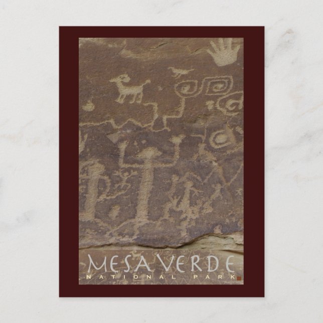 MESA VERDE NAT'L PARK- Colorado-Petroglyphs- Postcard (Front)