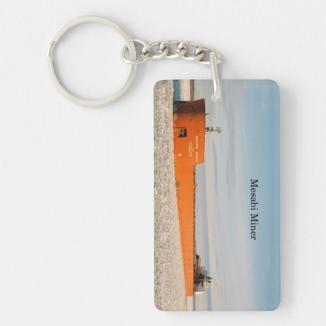 Mesabi Miner rectangle acrylic key chains (Front)