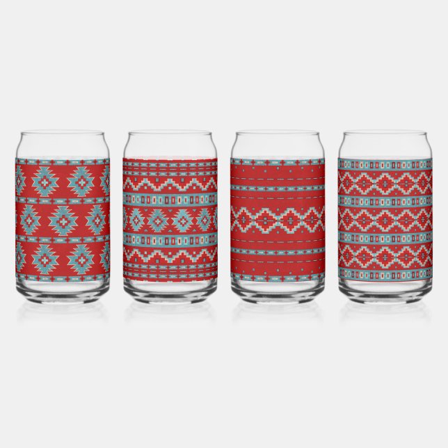 Mesas Sud-Ouest Turquoise Ensemble géométrique Ass (Recto)