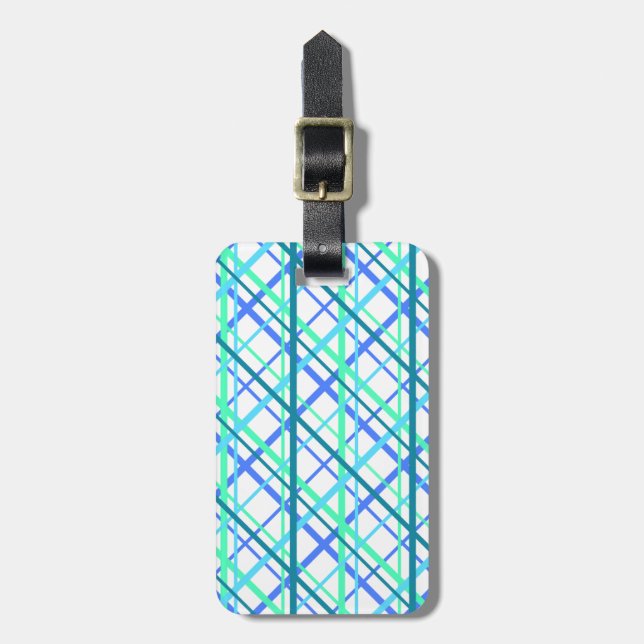Mesh Pattern with Ocean Based Colours Luggage Tag (Front Vertical)