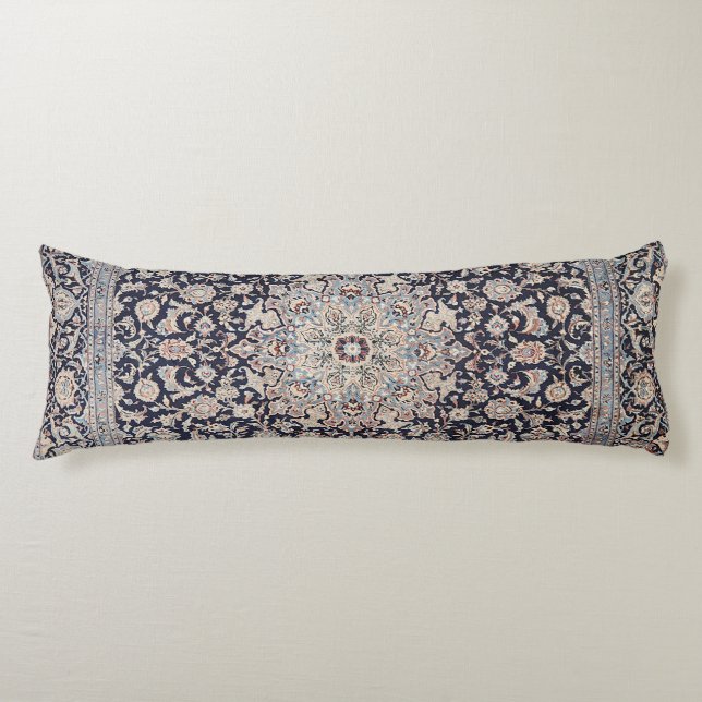 Meshed Persia Dusty Blue Dark Grey  Body Pillow (Front)