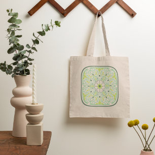 Mesmerising Green Flowers Tote Bag