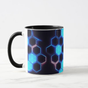 Mesmerising Holographic Cyberpunk Hexagon Tiles Mug