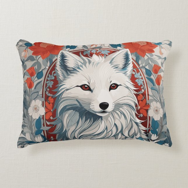 Mesmerizing Artic Fox Wildlife  Accent Pillow (Front)