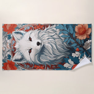 Mesmerizing Artic Fox Wildlife  Beach Towel