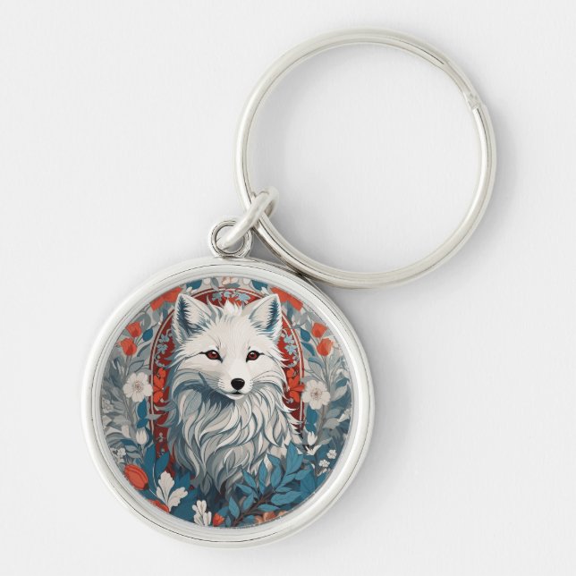 Mesmerizing Artic Fox Wildlife  Keychain (Front)