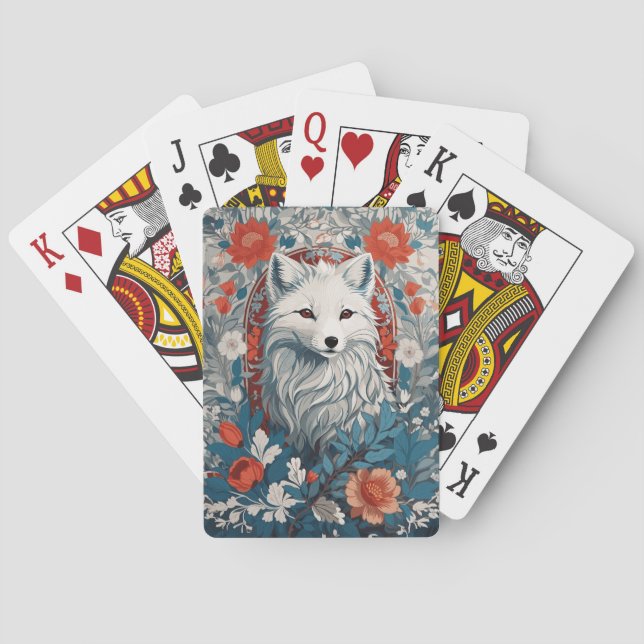 Mesmerizing Artic Fox Wildlife  Playing Cards (Back)