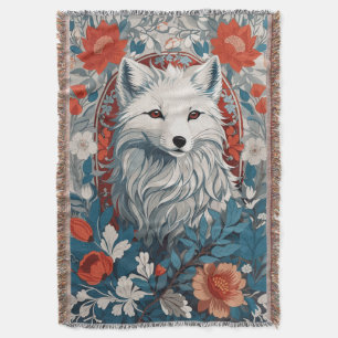 Mesmerizing Artic Fox Wildlife  Throw Blanket