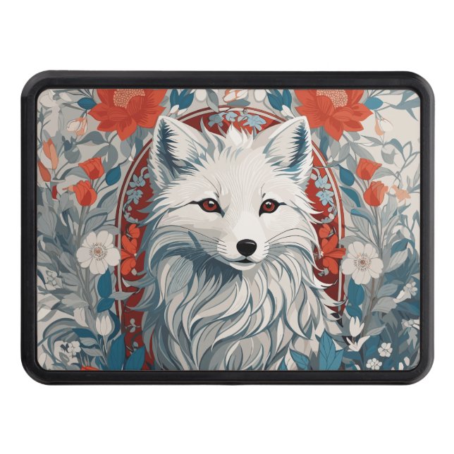 Mesmerizing Artic Fox Wildlife  Trailer Hitch Cover (Front)