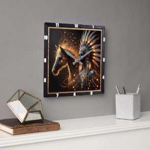 Mesmerizing Blend of Culture and Nature at Dusk Square Wall Clock