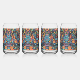 Mesmerizing Blue "Epochal Symmetry" Can Glass Set
