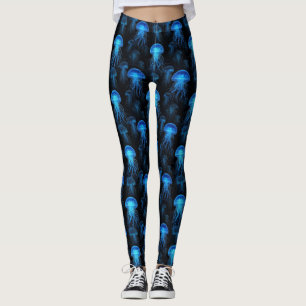 Mesmerizing Blue Jellyfish  Leggings