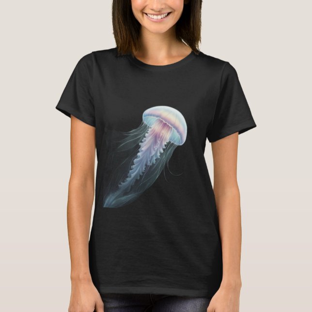 Mesmerizing Deep Sea Jellyfish T-Shirt Design (Front)