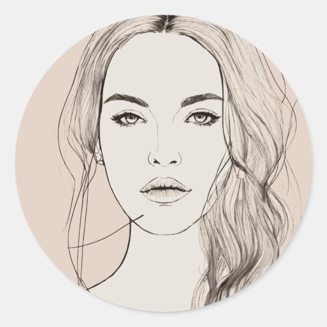 Mesmerizing Eyes, Beautiful Lips !! Classic Round Sticker (Front)