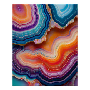 Mesmerizing Geode Art - Vibrant Color Strata Poster