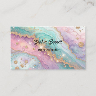 Mesmerizing Glitter Opal Background Business Card