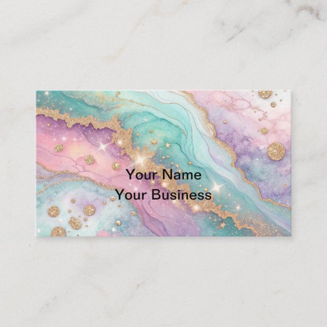 Mesmerizing Glitter Opal Background Business Card (Front)