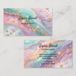 Mesmerizing Glitter Opal Background Business Card