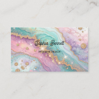 Mesmerizing Glitter Opal Background Business Card