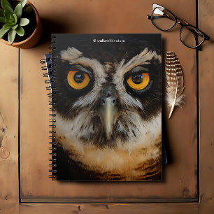 Mesmerizing Golden Eyes of a Spectacled Owl Notebook