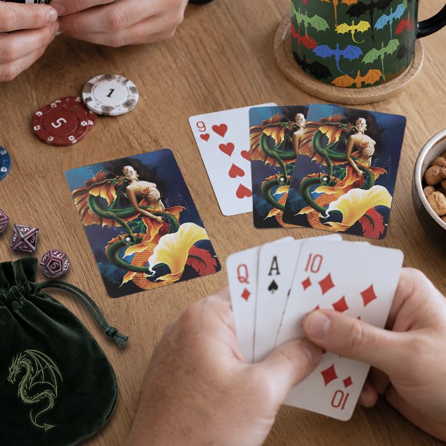 Mesmerizing Koi Mermaid Water Dragon Fantasy Playing Cards (Creator Uploaded)