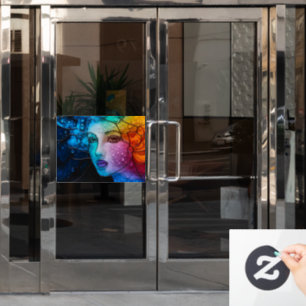 Mesmerizing Lady Face Stained Glass 3D Alcohol Ink Window Cling