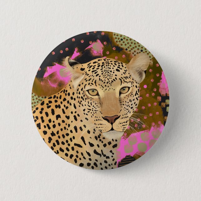 Mesmerizing Leopard 2 Inch Round Button (Front)