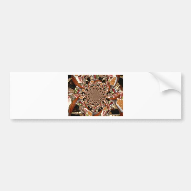 Mesmerizing Mosaic of Sushi Brown Colours Bumper Sticker (Front)