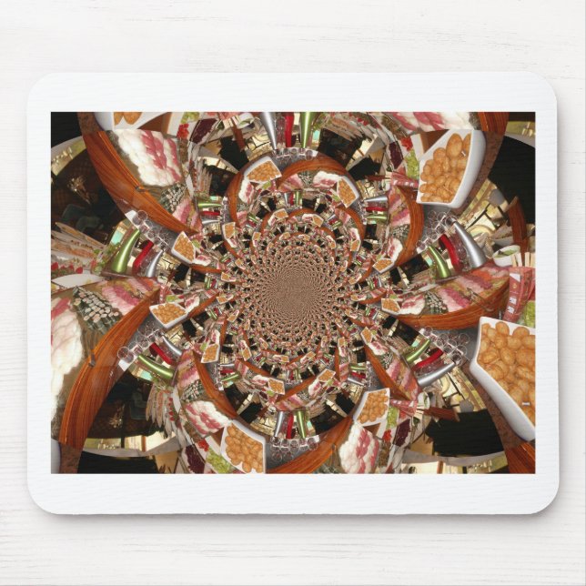 Mesmerizing Mosaic of Sushi Brown Colours Mouse Pad (Front)