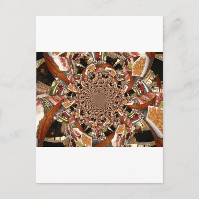Mesmerizing Mosaic of Sushi Brown Colours Postcard (Front)
