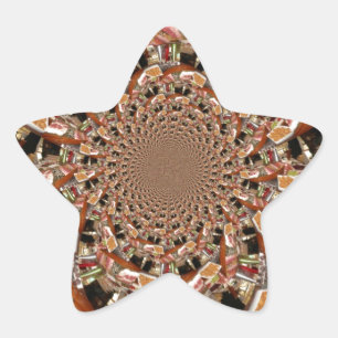 Mesmerizing Mosaic of Sushi Brown Colours Star Sticker